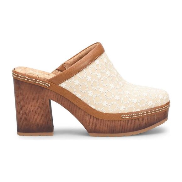 NWT KORKS Embroidered fabric combo clogs 9 - Picture 2 of 7